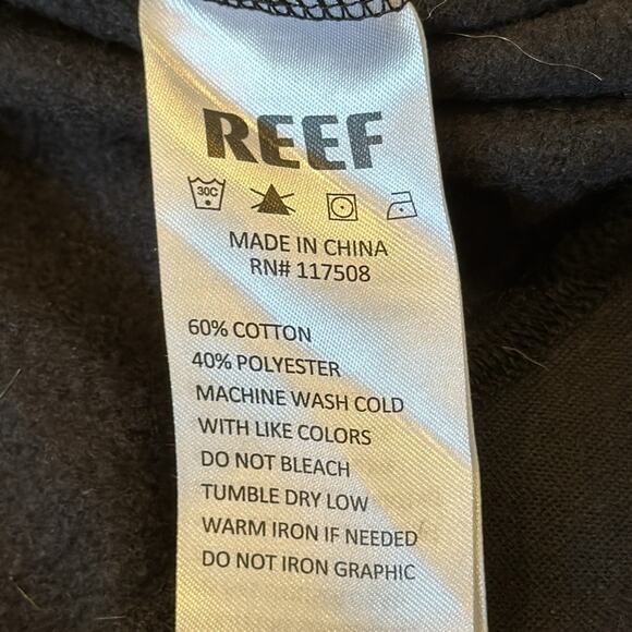 REEF Unisex Pipeline Pullover Black Hoodie Size L - Picture 7 of 8